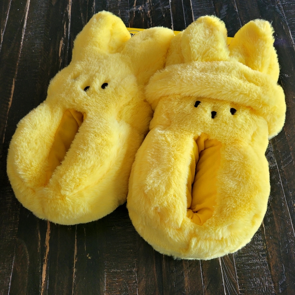 NEW Peeps Bunny Fleece Slippers/Headband Kids Size 13-1